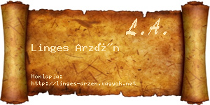 Linges Arzén névjegykártya